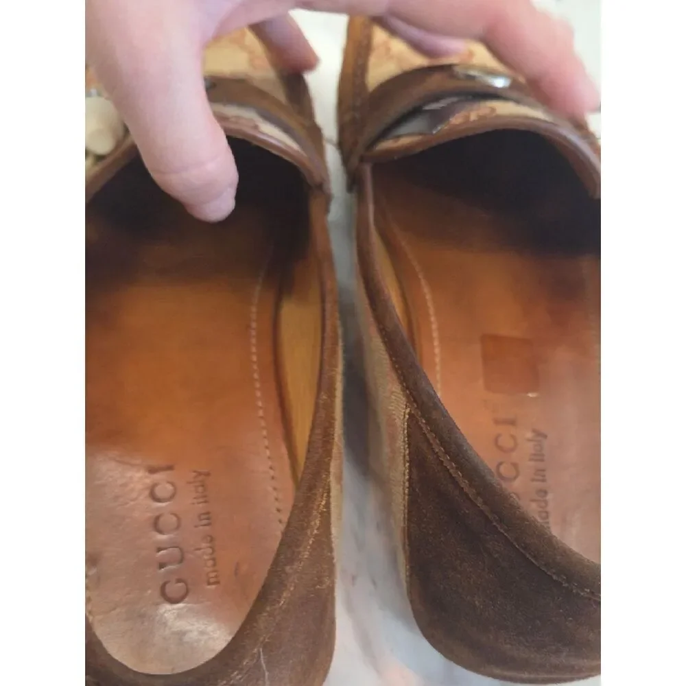 Gucci Brown Monogram Men’s Driving Loafers